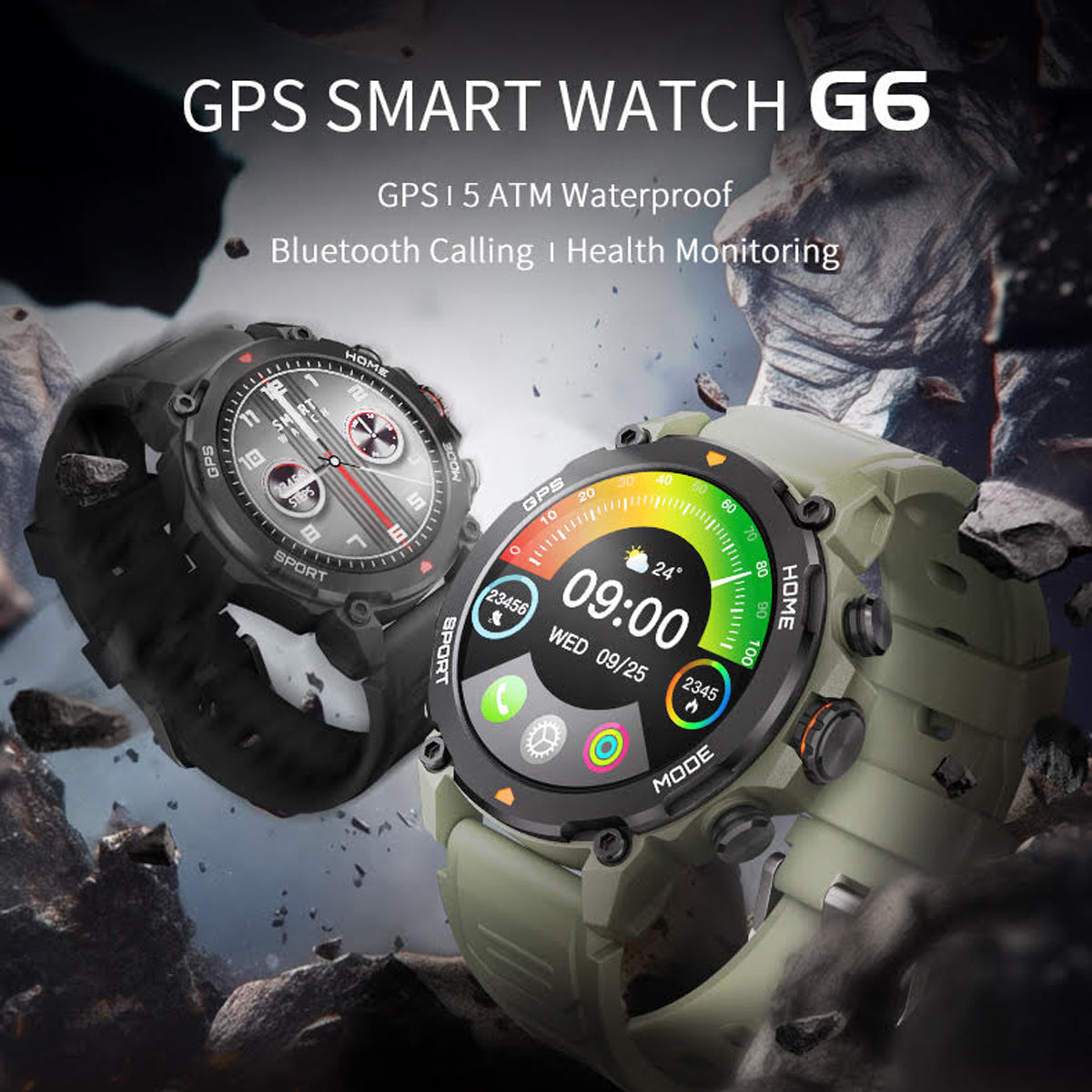 GPS Sports Smart Watch for Men (Answer/Make Calls), 1.39" HD Smart Watches Fitness Tracker with Heart Rate Sleep Monitor, 110+ Sports Modes Step Counter Fitness Watch, IP68 Waterproof Smartwatch for Android iOS - Smart Watch G6