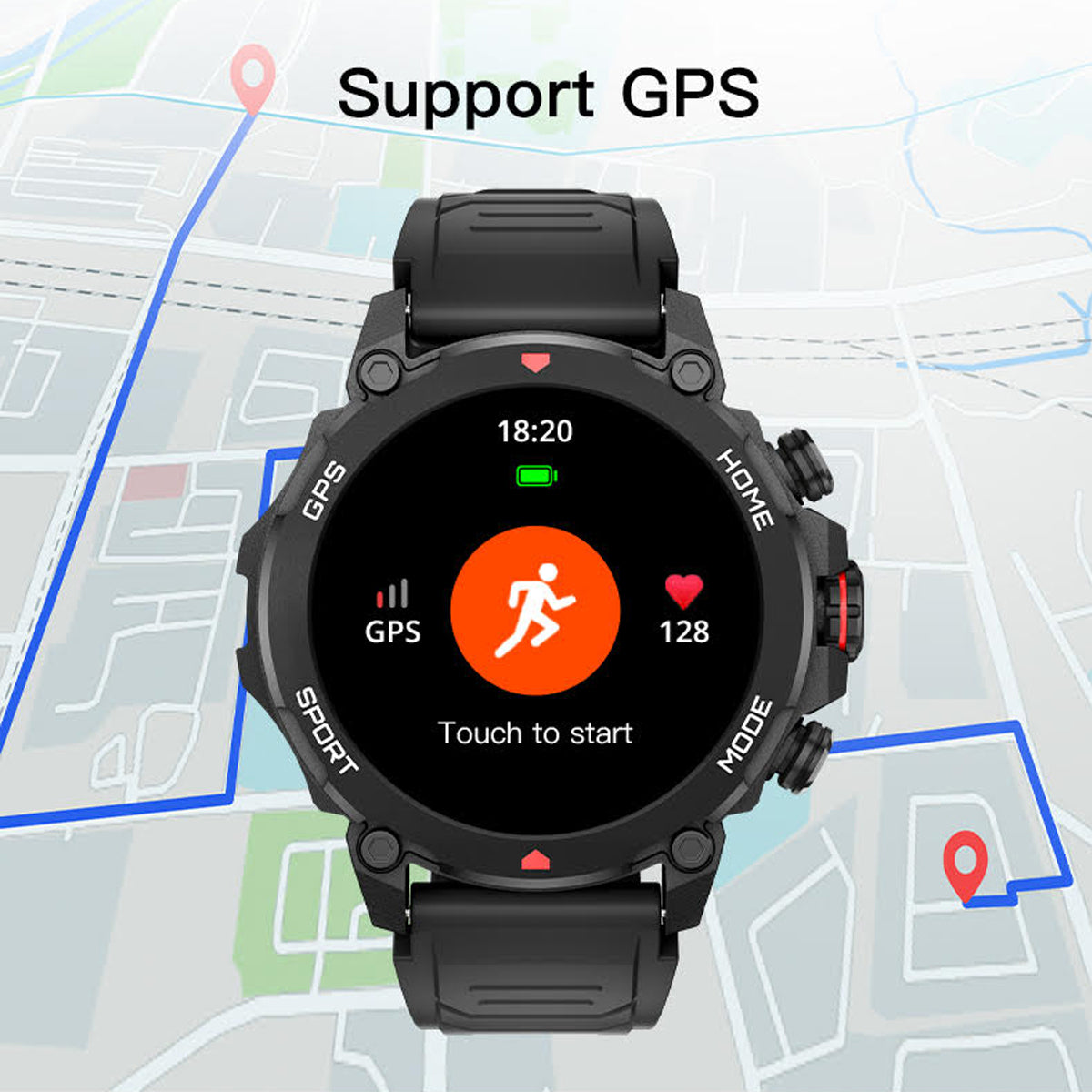 GPS Sports Smart Watch for Men (Answer/Make Calls), 1.39" HD Smart Watches Fitness Tracker with Heart Rate Sleep Monitor, 110+ Sports Modes Step Counter Fitness Watch, IP68 Waterproof Smartwatch for Android iOS - Smart Watch G6