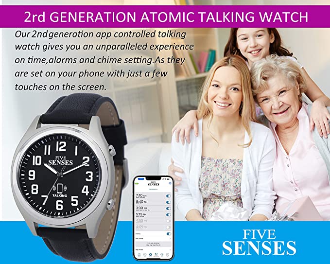 FIVE SENSES Bluetooth Atomic Talking Watch for Visually Impaired A JUNELILYBEAUTY