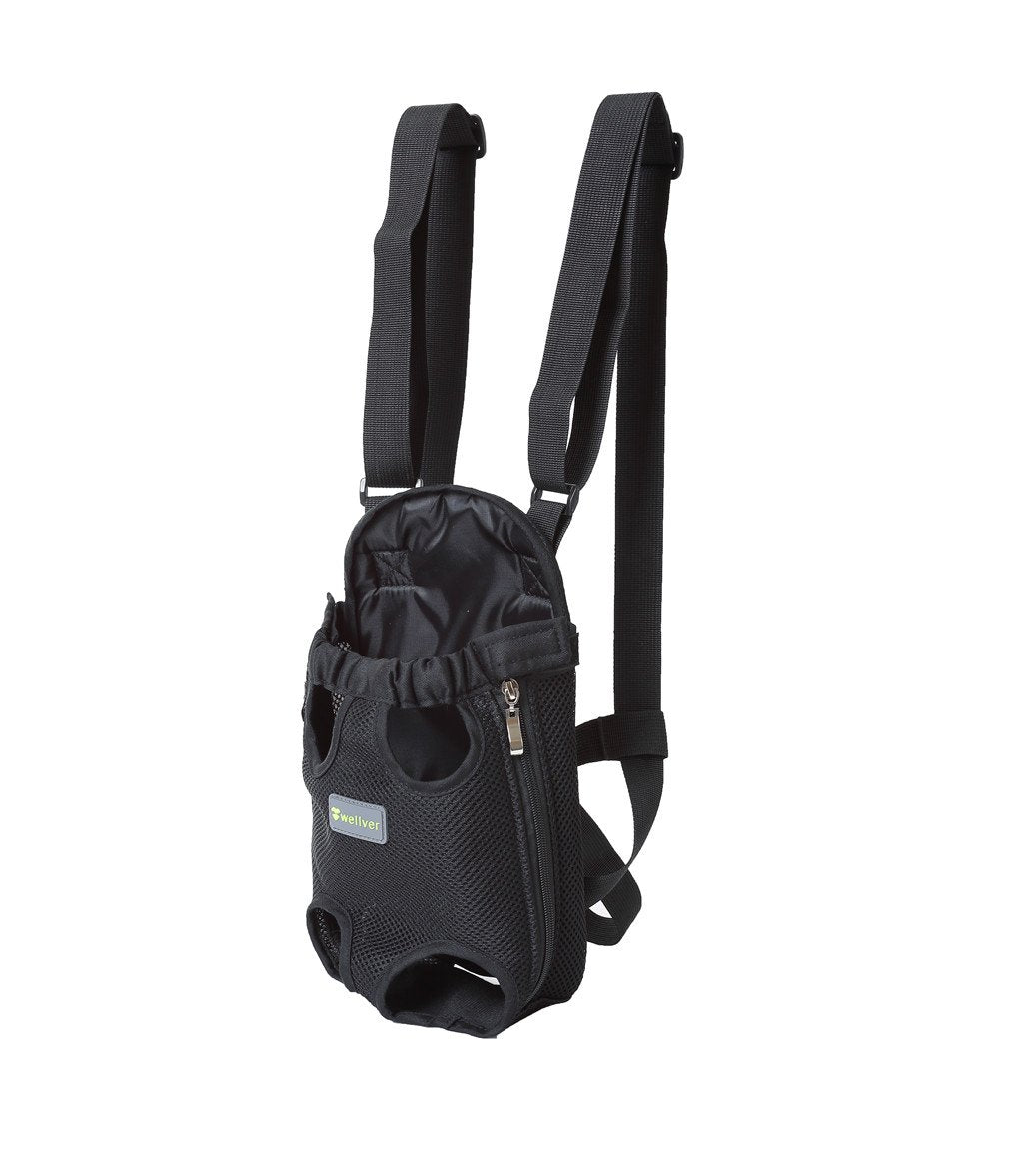 Dog front carrier outlet legs out